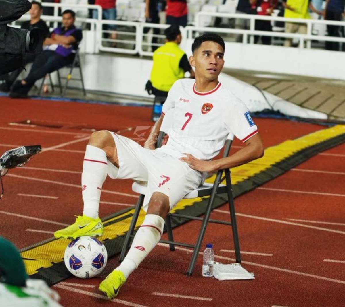Selebrasi Marselino Ferdinan Usai Cetak Brace Ke Gawang Arab Saudi